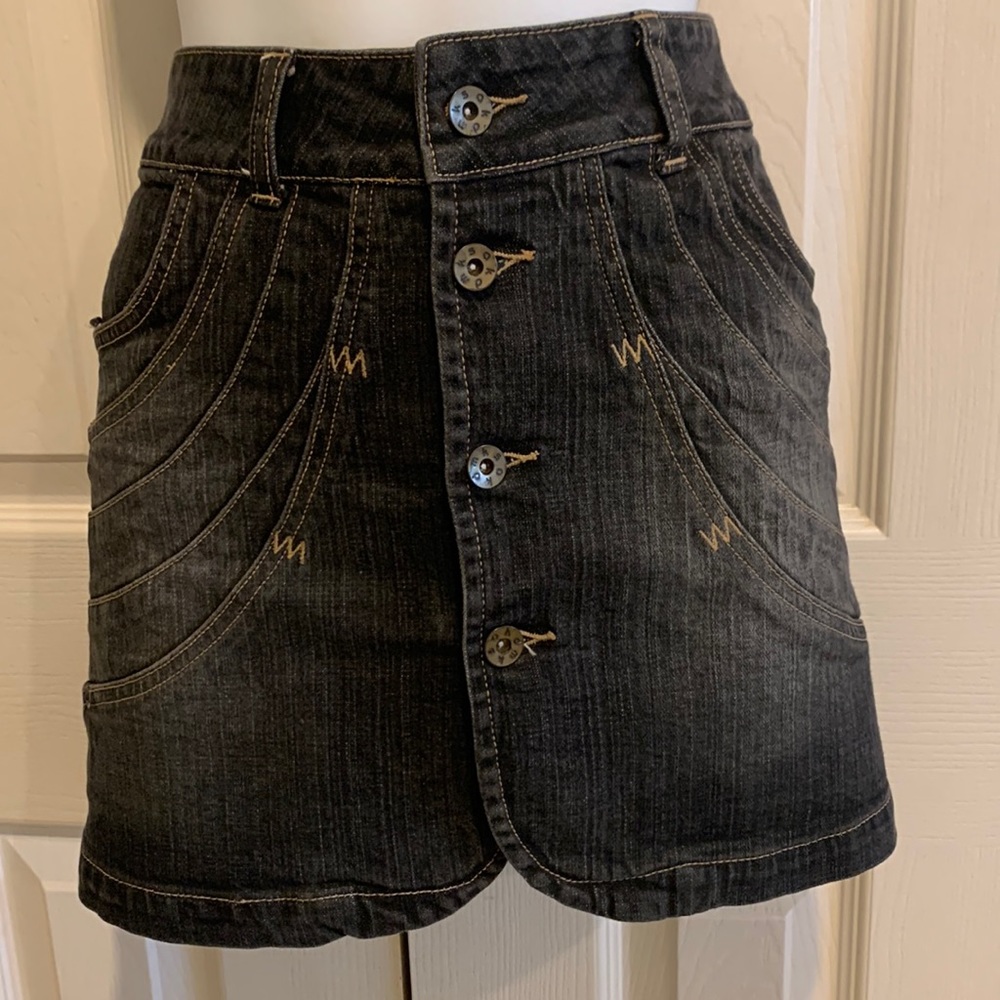 Dark/Medium Blue Denim Skirt